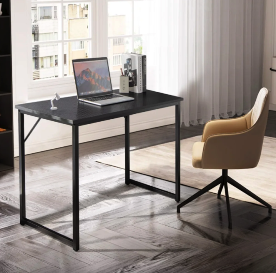 Письмовий стіл Costway Homart із сталевим каркасом чорний Київ