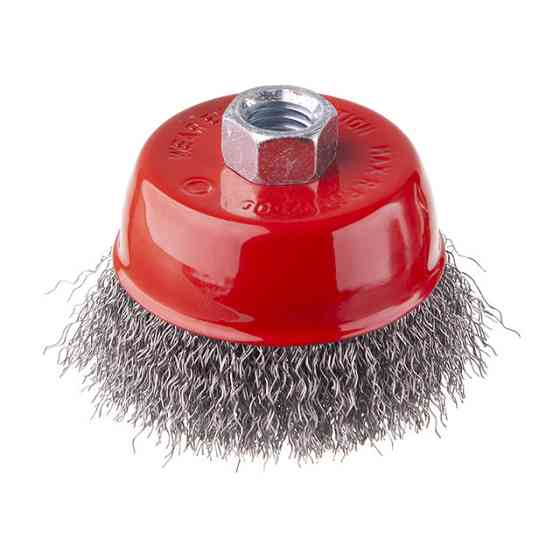 Щітка чашкова, 75 мм, M14, кручений дріт, для КШМ, 12500 об/хв INTERTOOL BT-1075 Київ