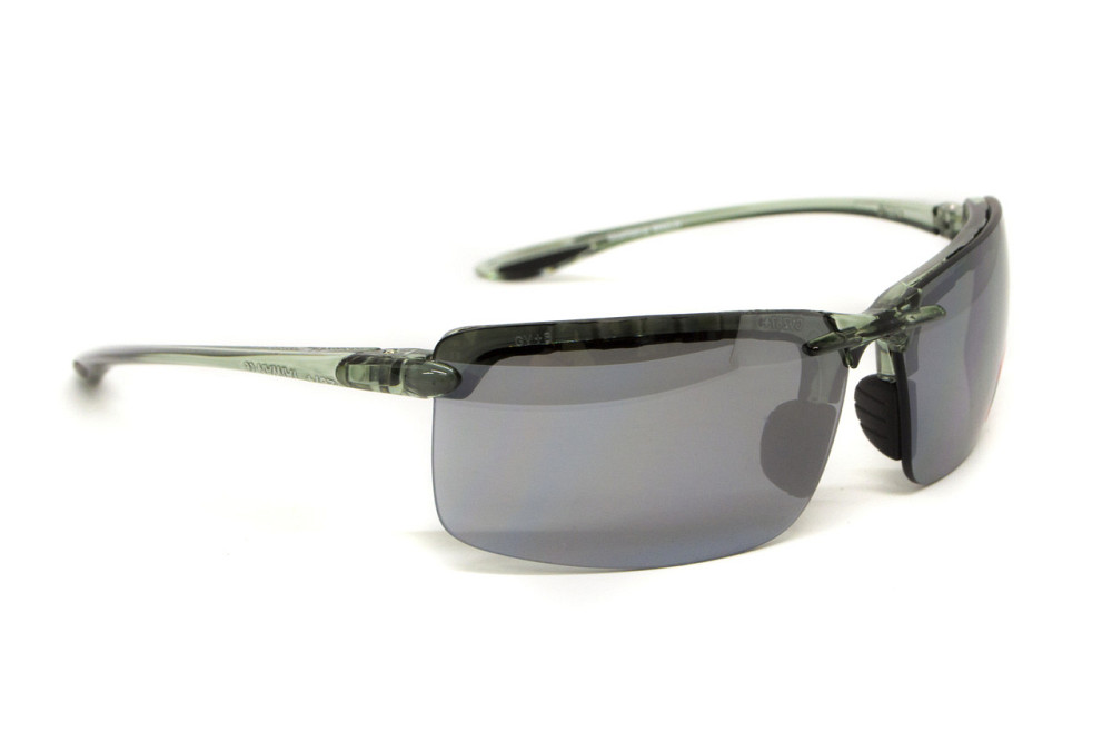 Окуляри захисні Global Vision Wheelin Crystal Gray (flash mirror), дзеркальні сірі лінзи в сірій напівпрозорій оправі Запоріжжя - фото 1