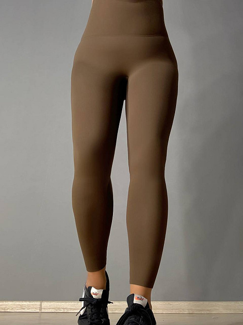 Лосины женские You Are Peri 24052 утепленные на флисе пуш ап с надписью коричневые, коричневый, M Киев - изображение 11