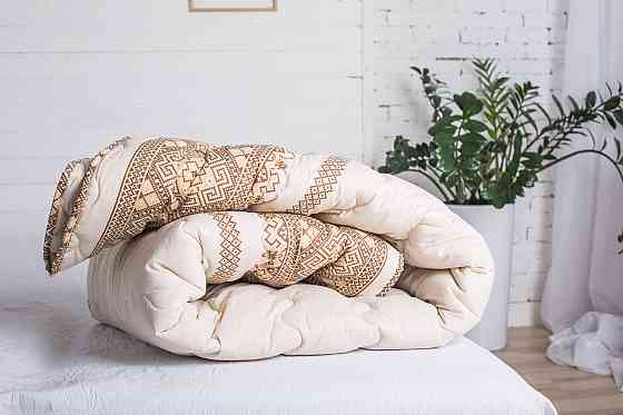 Ecotton Ковдра Novita двоспальна 172х205 см шерстяна стьогана бязь бежевий Орнамент 40-0916 bro Коломия