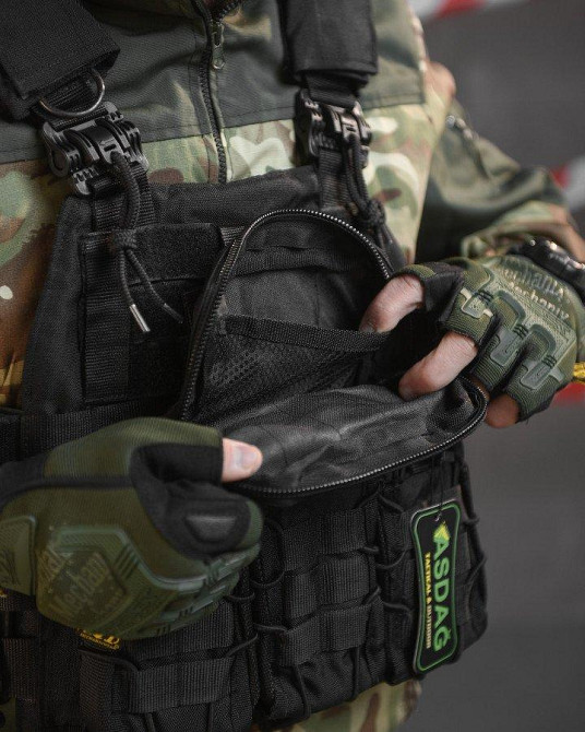 Тактическая плитоноска с четырьмя  точками быстрого сброса  Asdag  black  ВТ6796 Одесса - изображение 4