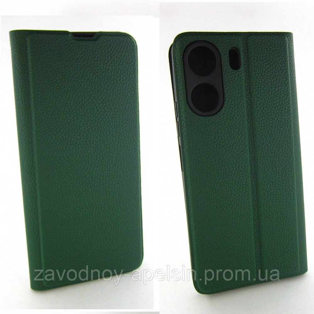Чохол-книжка Xiaomi Redmi 13C Poco C65 Шкіряний (зелений) Одеса - фото 1
