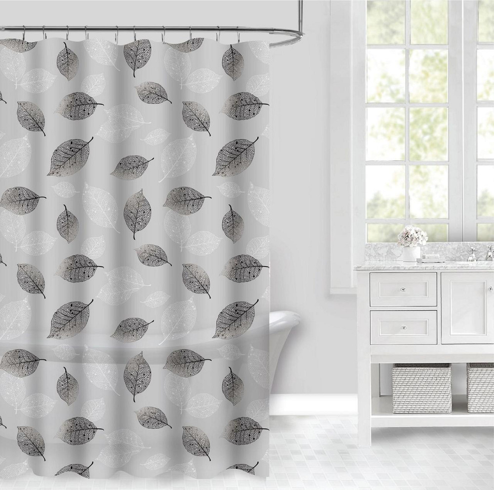 Штора для ванной и душа 180x180 см водоотталкивающая,шторка для душевой с пластиковыми крючками,прозрачная Каменец-Подольский - изображение 1