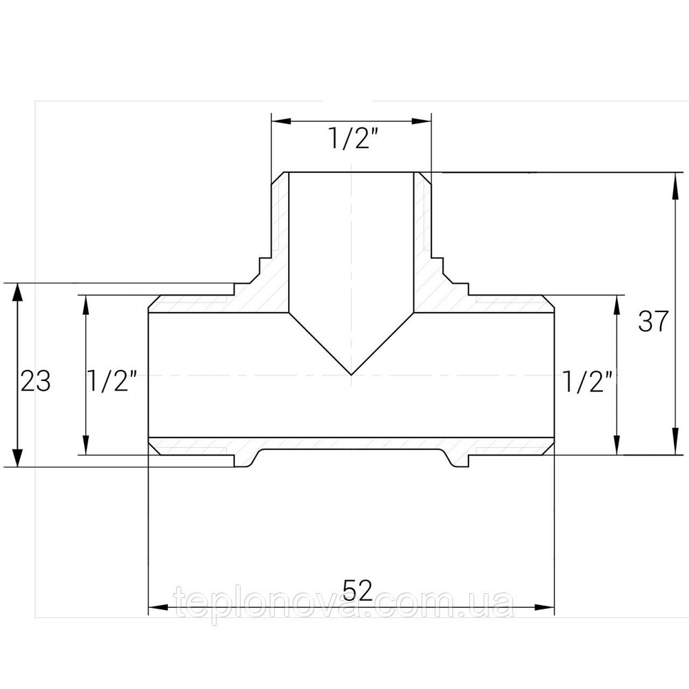 Трійник 1/2″ННН нікельований NT332S OPTIMUM Чернівці - фото 3