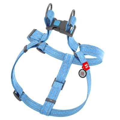 Шлей для собак WAUDOG Re-cotton с QR-паспортом L голубая (03332) Винница