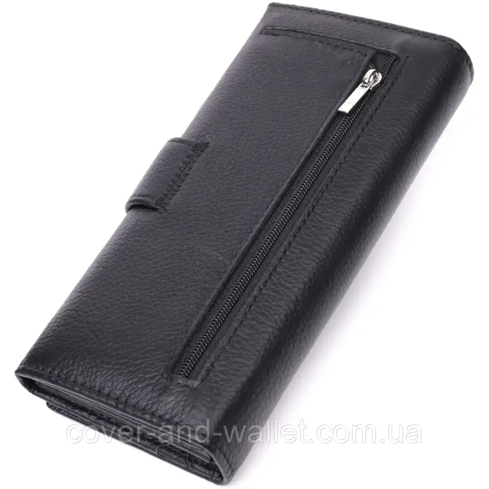 Женский длинный кожаный кошелек черного цвета ST 268 Киев - изображение 2