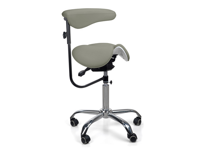 Стул-седло для мастера 8016-2, со спинкой, раздельное сиденье, 3 регулировки Серый Киев - изображение 1