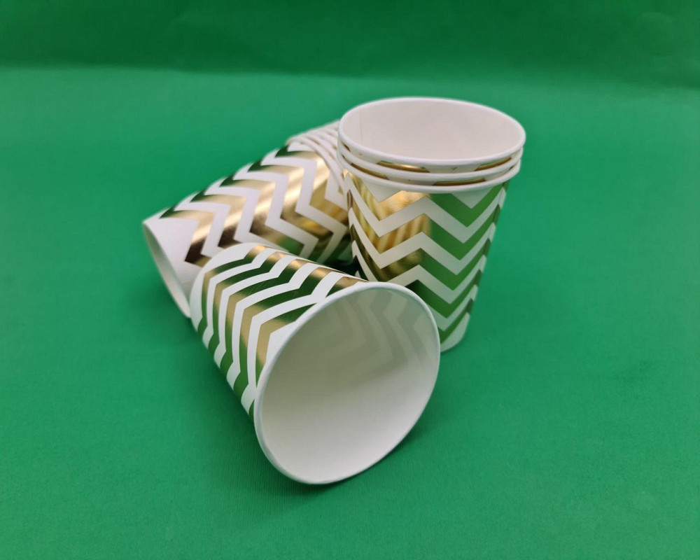 Стаканчики одноразові паперові 250 г "Золотий зигзаг" 10 шт (1 пачка) Харків - фото 2