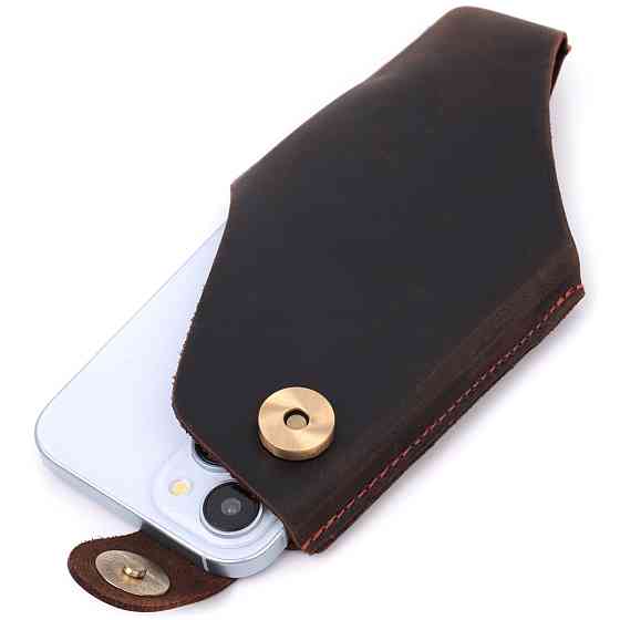 Оригінальний чохол для телефону з натуральної шкіри Vintage sale_15058 Коричневий Київ