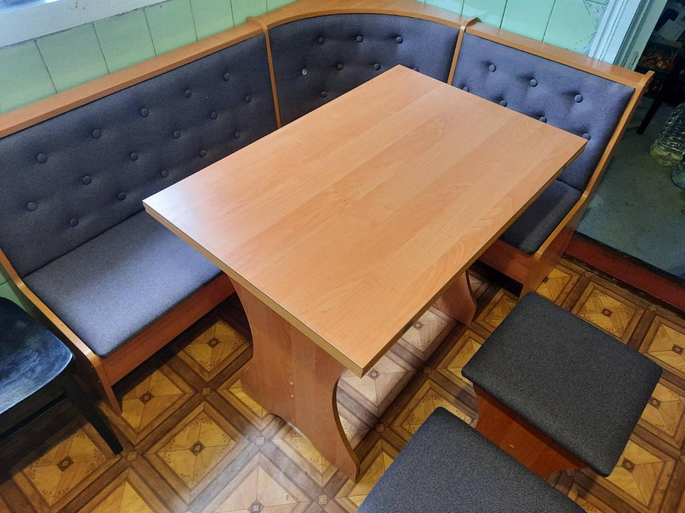 Мягкий кухонный уголок Семейный Ольха 114 см х 154 см (Уголок+стол+2 табурета) Львов - изображение 9