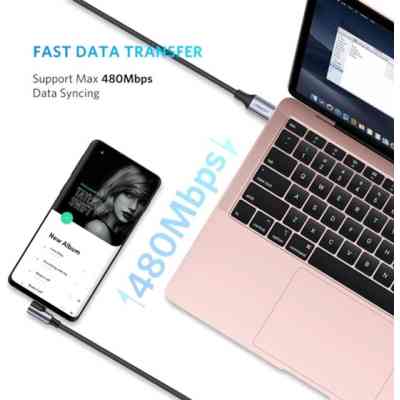 Дата кабель USB-C to USB-C 2.0m 60W US255 Black Gray Ugreen (50125) Винница