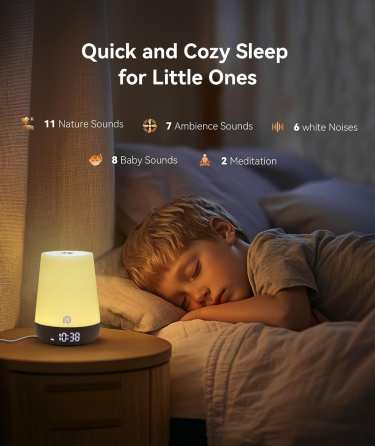 Dreamegg Nite 1 генератор білого шуму для дітей, 34 звуки, нічник, Wi-Fi, розумний годинник-тренер для сну Київ