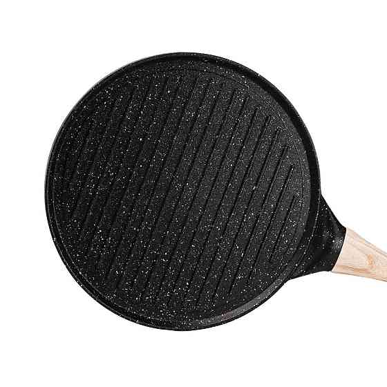 Гриль-сковорода Ø 26.5 см з гранітним покриттям чорна Київ