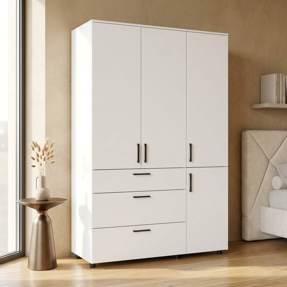 Шафа для одягу Doros Торн Білий 3 ДСП/3Ш (полиці) 135х51.6х200 (DRS-012056) Львів - фото 1