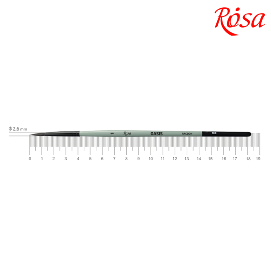 Пензель єнот круглий OASIS 188 № 1 коротка ручка ROSA Київ