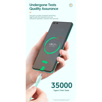 Дата кабель USB 2.0 AM to USB-C 1.0m 100W green Essager (EXCT1-CH06) Винница - изображение 7