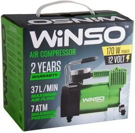 Автомобільний компресор WINSO 7 Атм, 37 л/хв, 170 Вт, пластикова накладка (арт. 122000) Ковель - фото 2