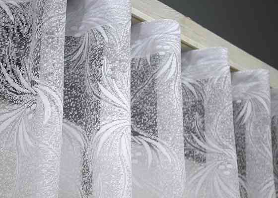 Коротка тюль, висота 1,6 м, жакард колір білий 854т Київ