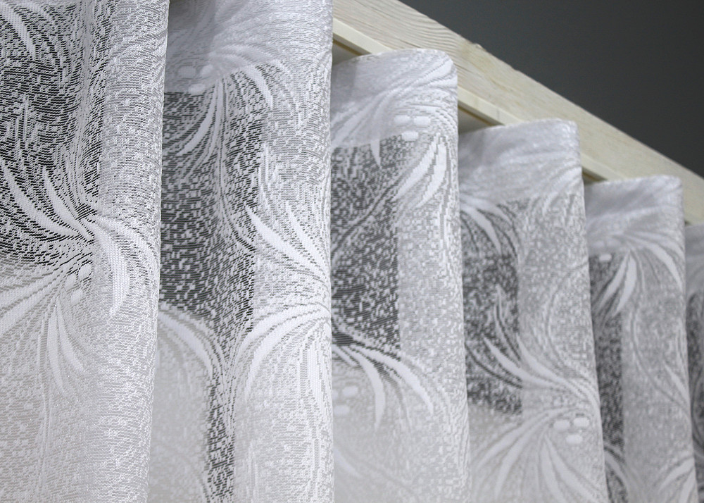 Коротка тюль, висота 1,6 м, жакард колір білий 854т Київ - фото 6