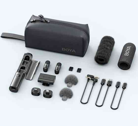 Мікрофон 4в1 петличний накамерний настільний ручний Type-C Lightning Boya Magic 02 Київ