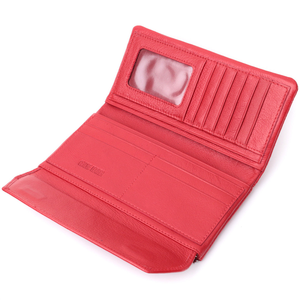 Портмоне для жінок з блоком для карт з натуральної шкіри ST Leather 22699 Червоний Київ - фото 6