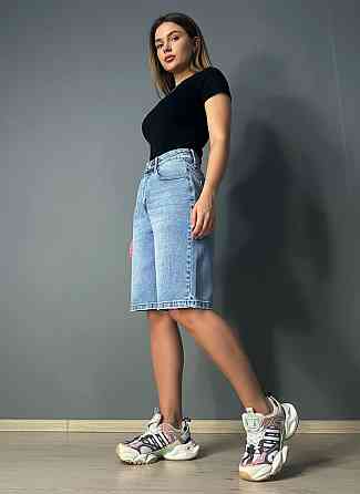 Шорты женские джинсовые Vanver 2050 бермуды стрейчевые большие размеры голубые, голубой, З8, 38, 102 см, 132 см Киев