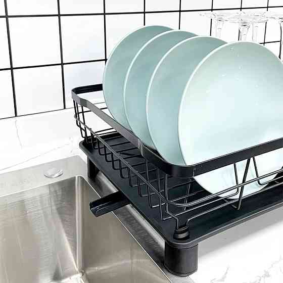 Сушилка на кухню для посуды из нержавеющей стали, настольная, стеллаж для сушки посуды под мойку,черный Каменец-Подольский