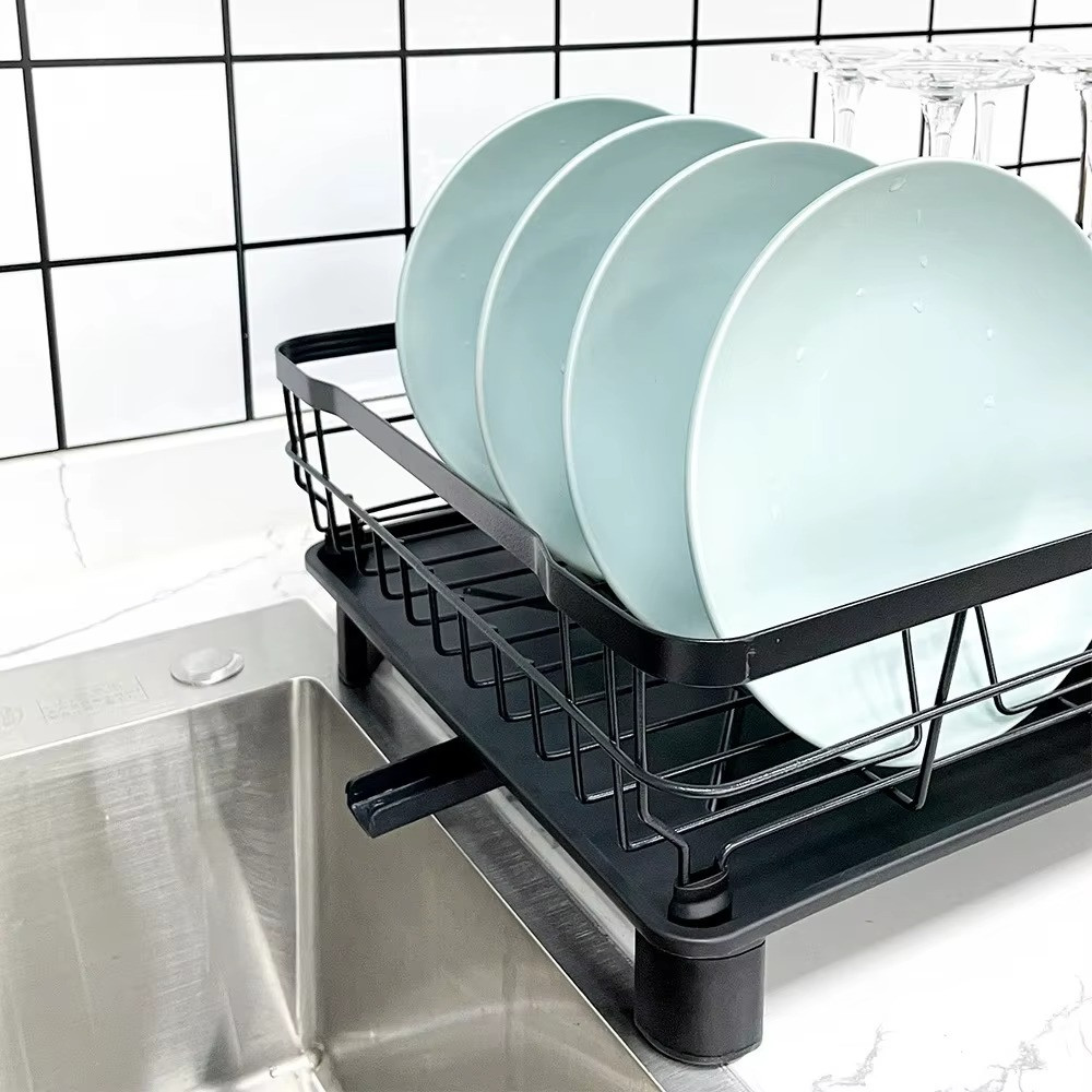 Сушилка на кухню для посуды из нержавеющей стали, настольная, стеллаж для сушки посуды под мойку,черный Каменец-Подольский - изображение 4