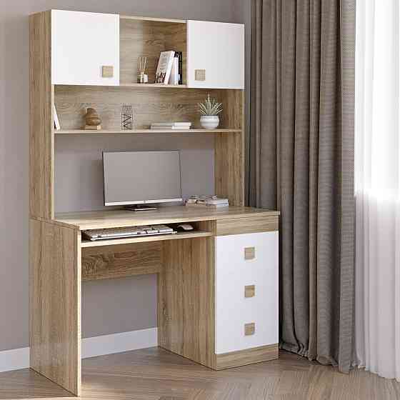 Письмовий стіл з надбудовою Еверест Соната дуб сонома + білий (DTM-2626) Львів
