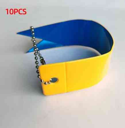 Брелок фликер набор из 10 штук 15 на 3 см оранжево-голубой Киев