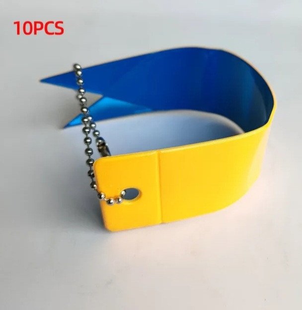 Брелок світловідбиваючий набір із 10 штук 15 на 3 см помаранчево-блакитний Київ - фото 1