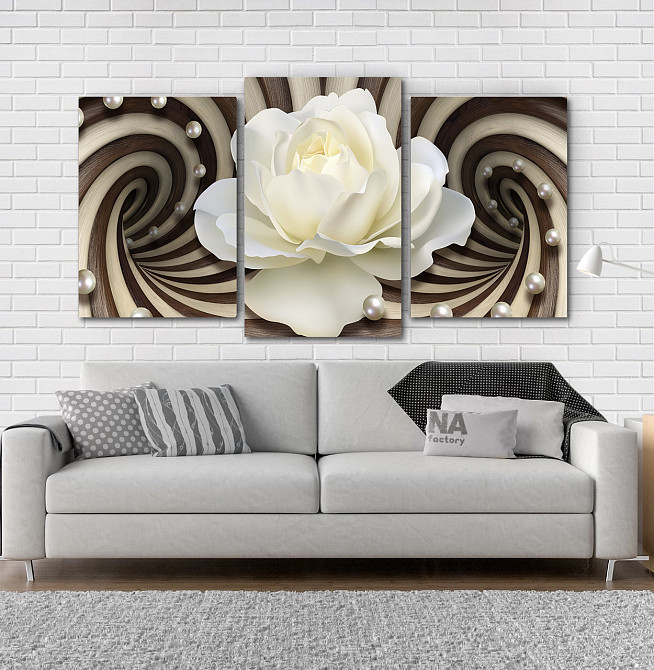 Модульна картина Квітка Абстракція (53х100см) Art-55_3 Київ - фото 2