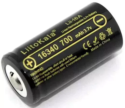 Акумулятор LiitoKala Lii-16A 16340 700mah (Чорний) Київ