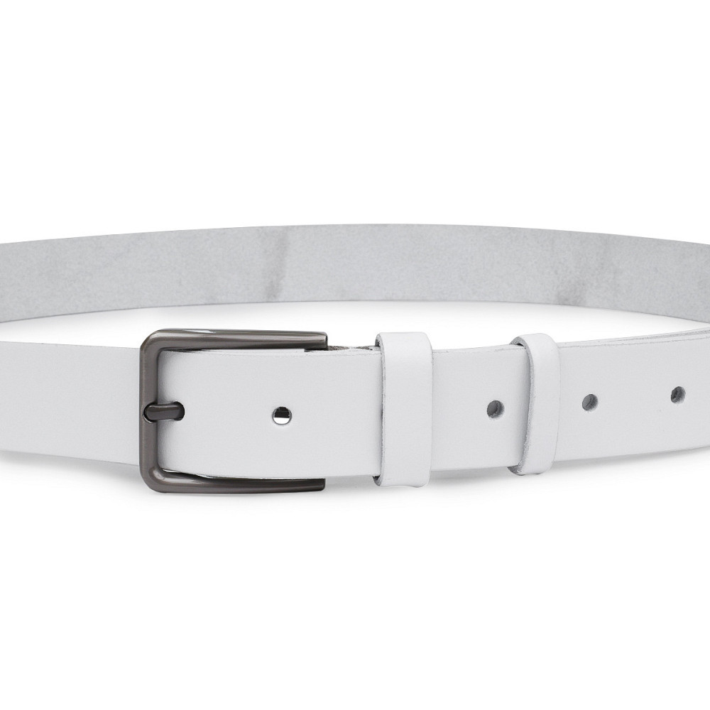 Універсальний ремінь з натуральної шкіри Vintage 20703 Білий Київ - фото 6