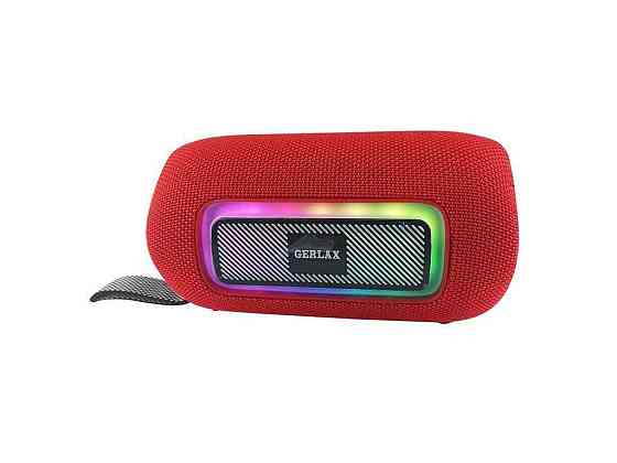 Портативная колонка GS-20 20W/RGB/BT5.3/USB/AUX/microSD/FM/4800mAh/TWS 11x11x19см красная ТМ GERLAX Киев