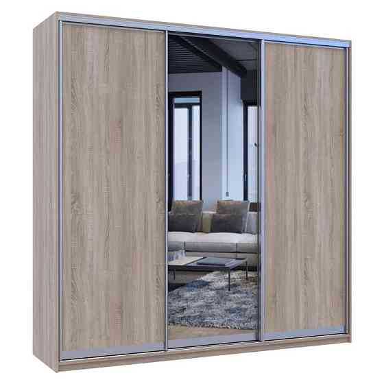 Шкаф-купе трехдверный Doros Сити Лайт 225х60х225 см Дуб сонома/1 Зеркало (DRS-011098) Днепр