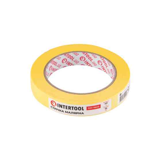 Лента малярная 19мм, 40м, желтая INTERTOOL DM-1940 Киев