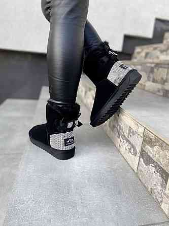 Угги жіночі OUQIDAGENI чорні замша натуральна высота 16 см размер 36-38 (4209) Коломыя