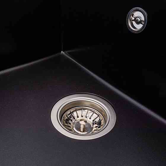 VALESO Комплект: Мийка гранітна 6550 CRIPTA VALESO + Змішувач Q411MB + Сифон (Чорний) Киев