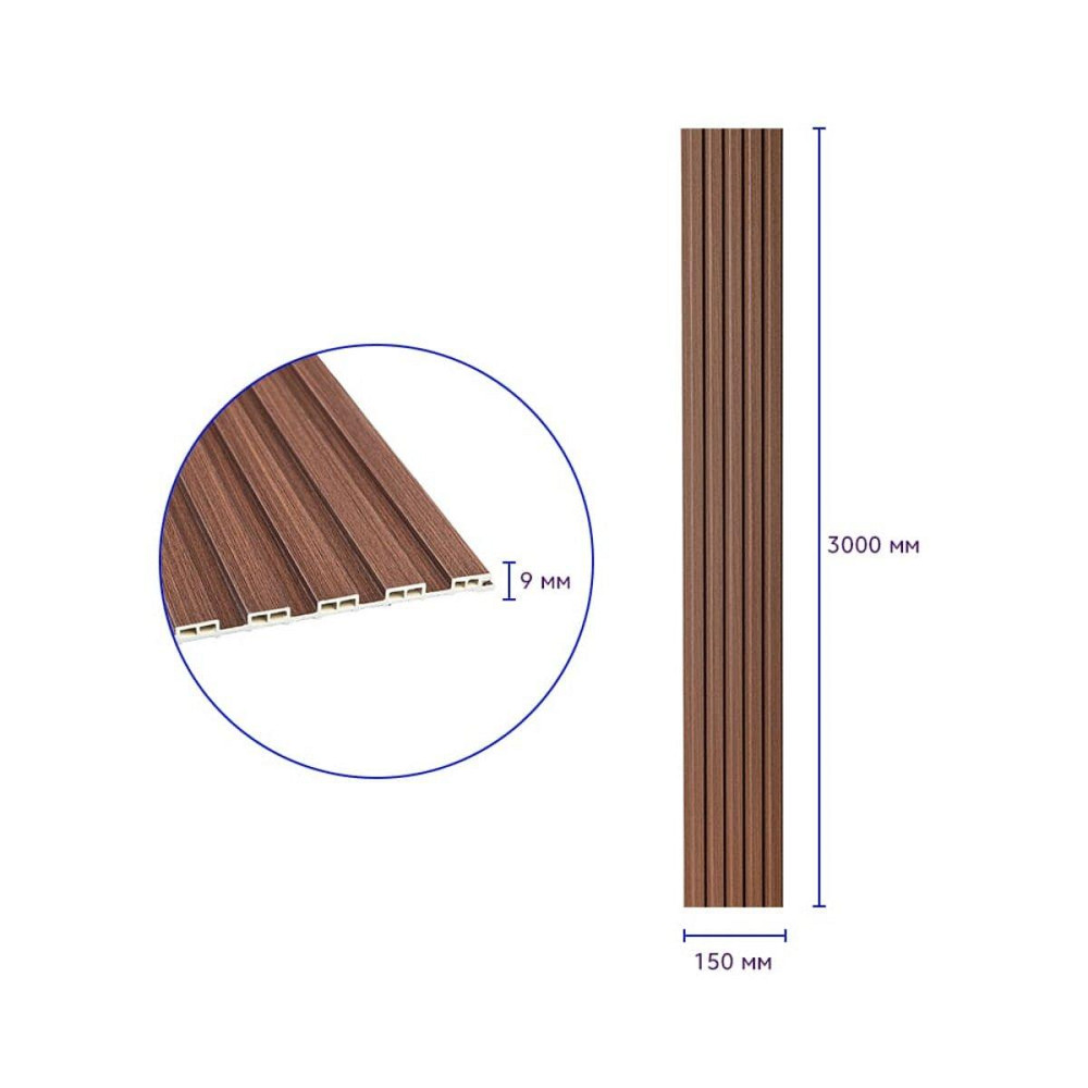 Рейка декоративная WPC стеновая 3000х150х9мм Капучино SW-00001868 Днепр - изображение 3