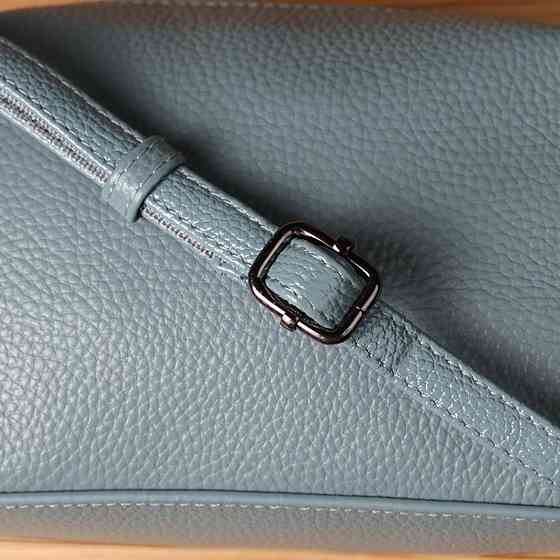 Женская сумка из натуральной кожи с современным декором Vintage 22925 Голубой Киев