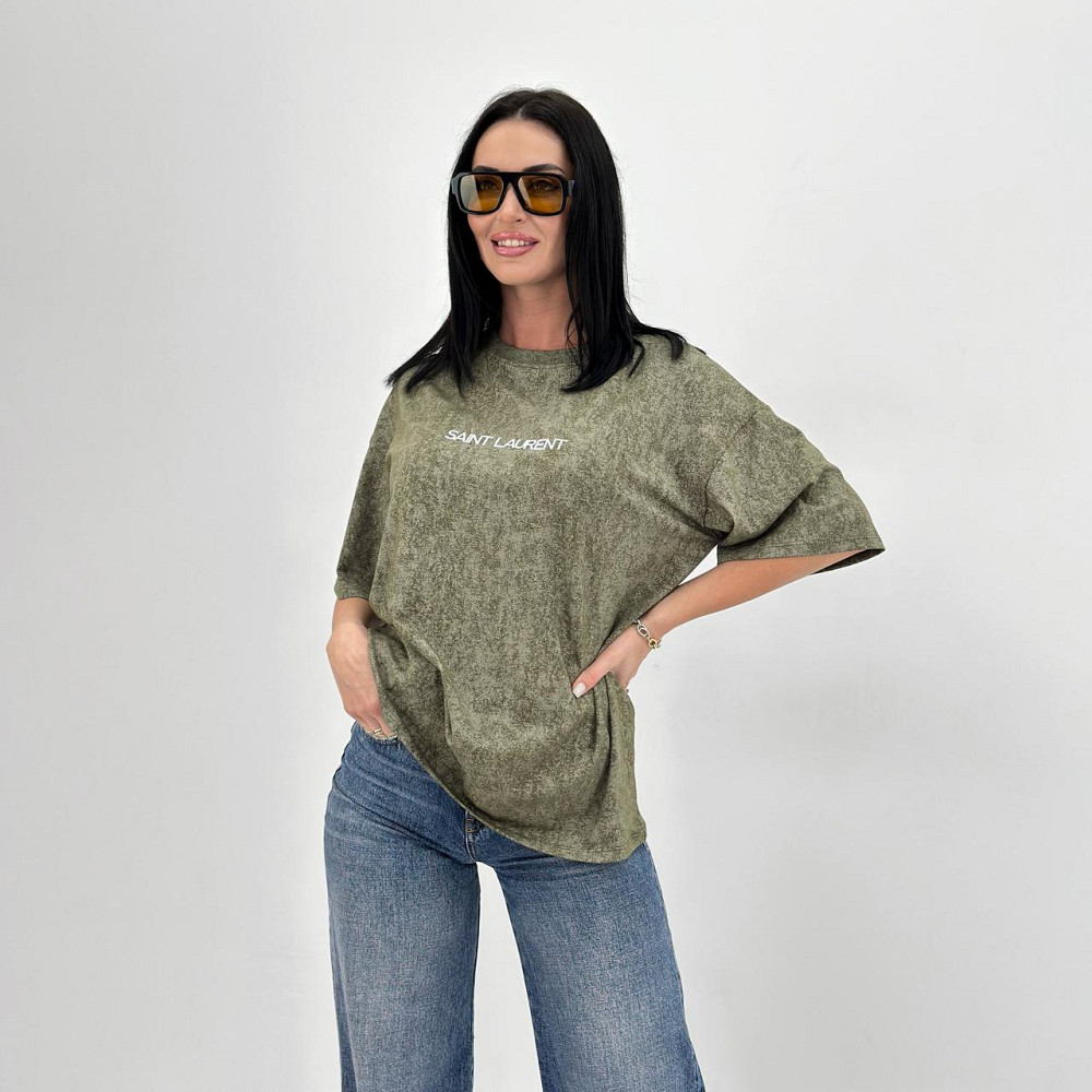 Базова жіноча футболка з написом "Saint" (Турція) оптом | Норма і батал Київ - фото 8