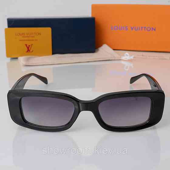 Брендові жіночі сонцезахисні окуляри LV (37502) чорні Київ