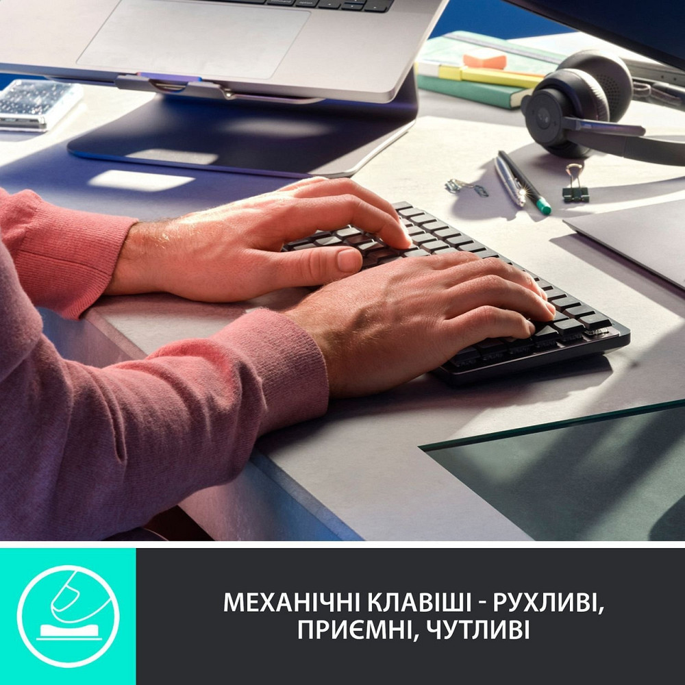 Клавіатура бездротова Logitech MX Mechanical Mini Bluetooth Illuminated Graphite (920-010782) Білий Харьков - изображение 6