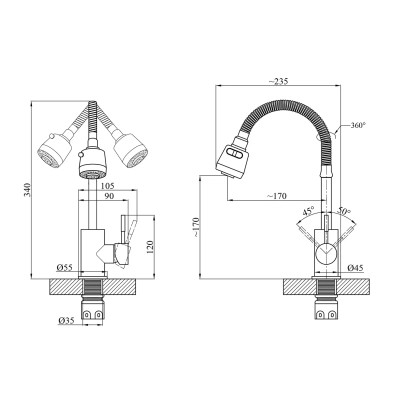 Змішувач Agua Acero-INOX035-2 (CV023291) Вінниця - фото 3