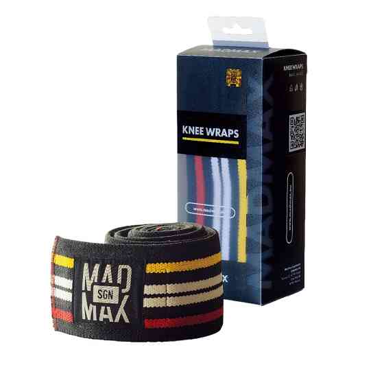 Бінті на коліна MadMax MFA-292 Knee Wraps Black Кам'янське