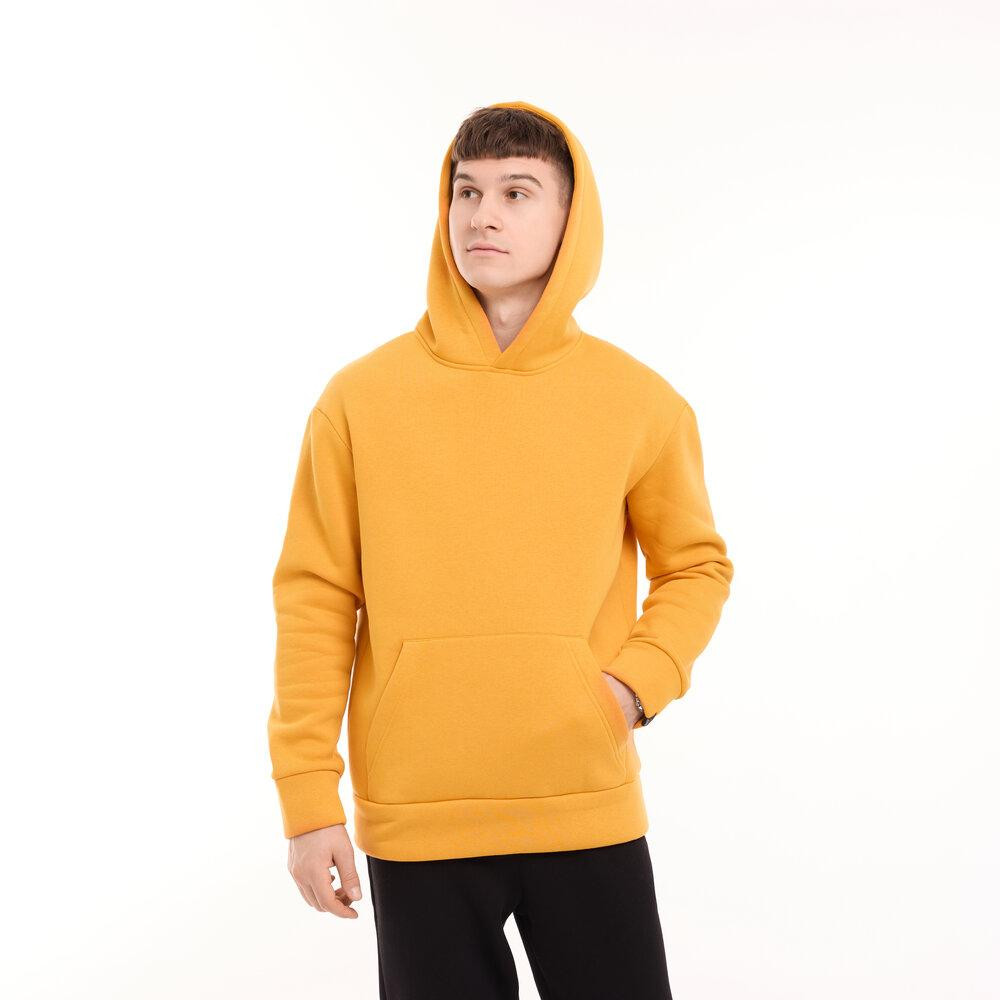 Тепле чоловіче худі на флісі з капюшоном жовте Pobedov 008 ЗИМА Київ - фото 6