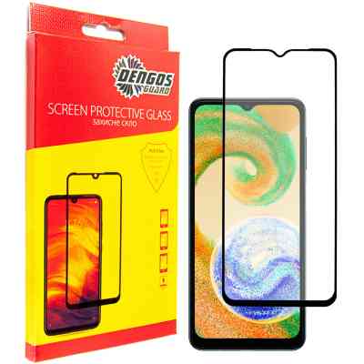 Стекло защитное Dengos Full Glue Samsung Galaxy A04 black frame (TGFG-238) Винница