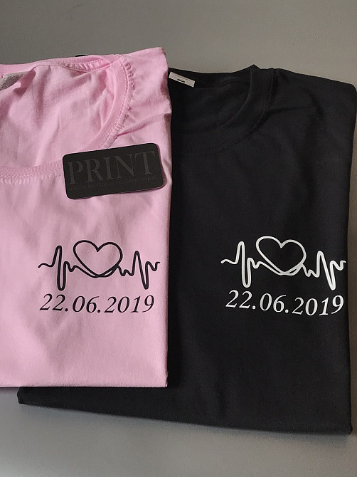 Парні футболки для закоханих (З кардіограмою й датою вашої річниці) Чернівці - фото 2